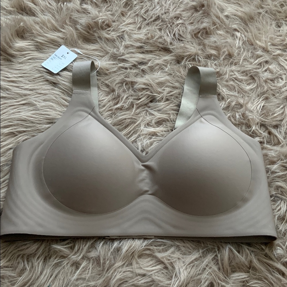 Elegant Tan Wireless Bra XL